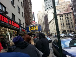 Waiting to go into the Late Show
